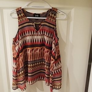 Tribal Print Flowy Sleeveless Top